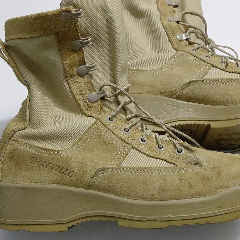 BELLEVILLE  Men's Leather Military  Tactical Steel Toe Boots Coyote Brown Size 5